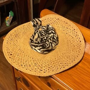 Ralph Lauren Tan and Black Wide Brim Hat